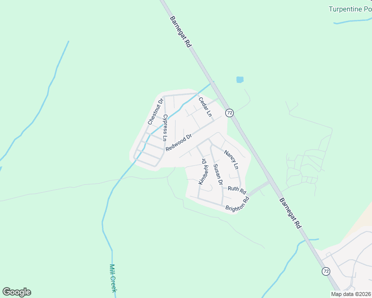 map of restaurants, bars, coffee shops, grocery stores, and more near 103 Fir Lane in Barnegat Township