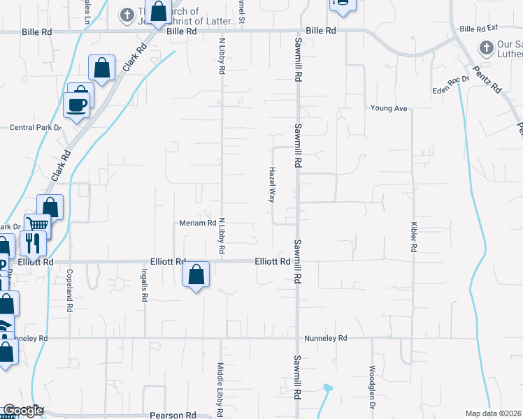 map of restaurants, bars, coffee shops, grocery stores, and more near 5945 Hazel Way in Paradise
