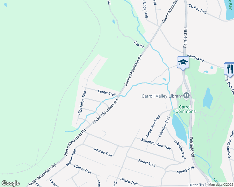 map of restaurants, bars, coffee shops, grocery stores, and more near 24 Center Trail in Fairfield