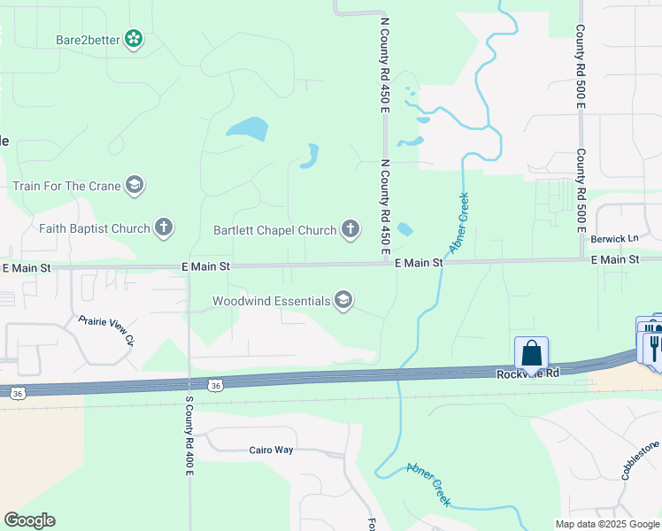 map of restaurants, bars, coffee shops, grocery stores, and more near 4329 East Main Street in Avon