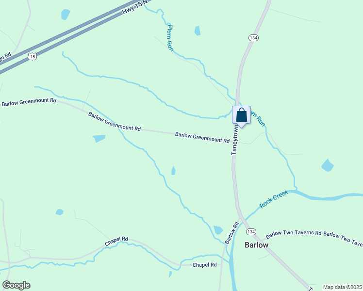 map of restaurants, bars, coffee shops, grocery stores, and more near 118 Barlow Greenmount Road in Gettysburg