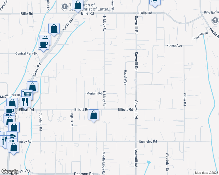 map of restaurants, bars, coffee shops, grocery stores, and more near 1426 Sleepy Hollow Lane in Paradise