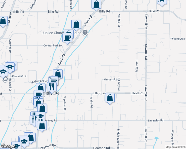 map of restaurants, bars, coffee shops, grocery stores, and more near 5945 Del Mar Avenue in Paradise