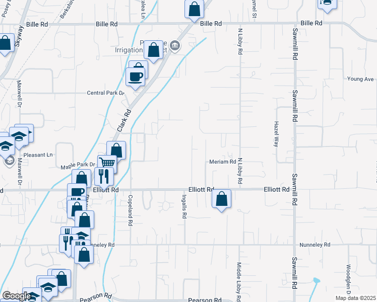 map of restaurants, bars, coffee shops, grocery stores, and more near 5945 Del Mar Avenue in Paradise