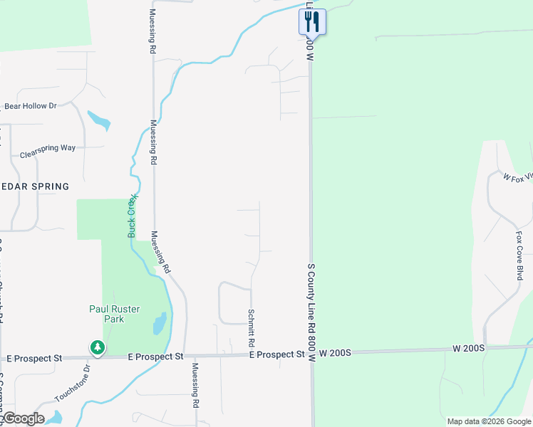 map of restaurants, bars, coffee shops, grocery stores, and more near 525 Schmitt Road in Indianapolis
