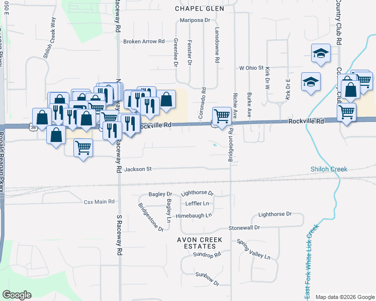 map of restaurants, bars, coffee shops, grocery stores, and more near 8937 Walton Street in Indianapolis