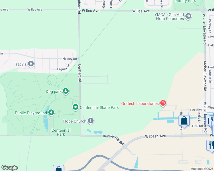 map of restaurants, bars, coffee shops, grocery stores, and more near 2600 Lenhart Road in Springfield