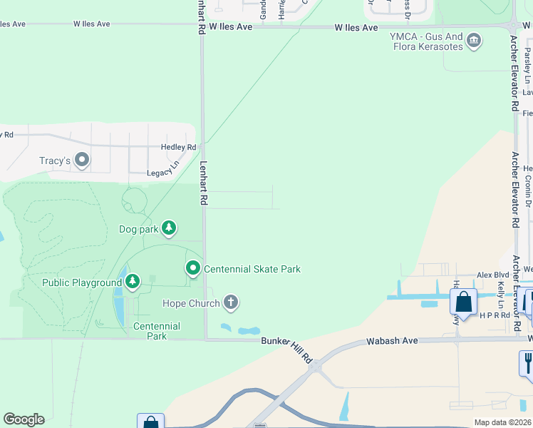 map of restaurants, bars, coffee shops, grocery stores, and more near 2600 Lenhart Road in Springfield