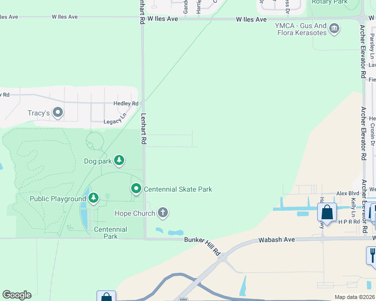 map of restaurants, bars, coffee shops, grocery stores, and more near 2600 Lenhart Road in Springfield