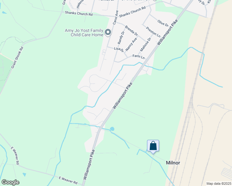 map of restaurants, bars, coffee shops, grocery stores, and more near 12635 Williamsport Pike in Greencastle