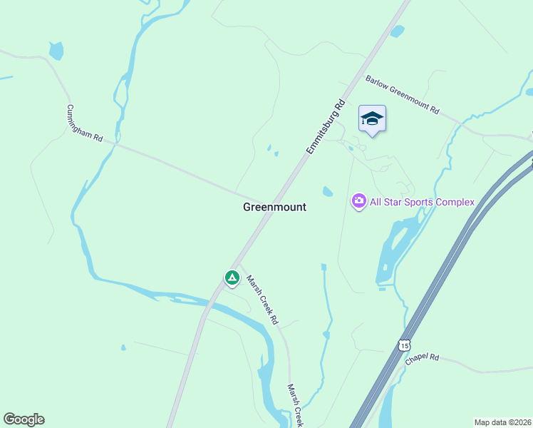 map of restaurants, bars, coffee shops, grocery stores, and more near 2817 Emmitsburg Road in Gettysburg