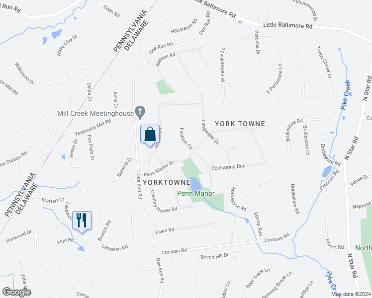 map of restaurants, bars, coffee shops, grocery stores, and more near 302 Fashion Circle in Newark