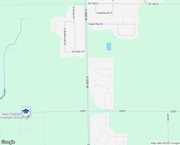 map of restaurants, bars, coffee shops, grocery stores, and more near 1651 South 500 West in New Palestine