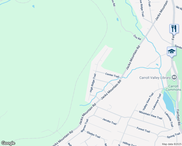 map of restaurants, bars, coffee shops, grocery stores, and more near 33 High Ridge Trail in Fairfield