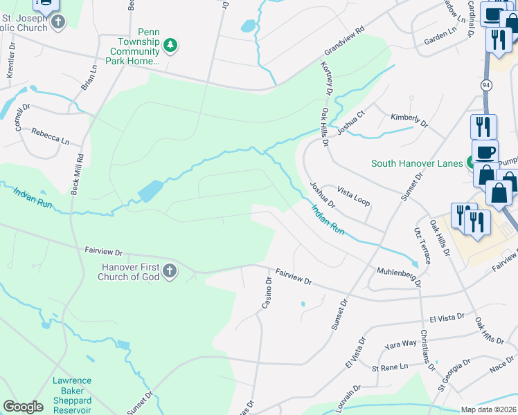 map of restaurants, bars, coffee shops, grocery stores, and more near 192 Winifred Drive in Hanover