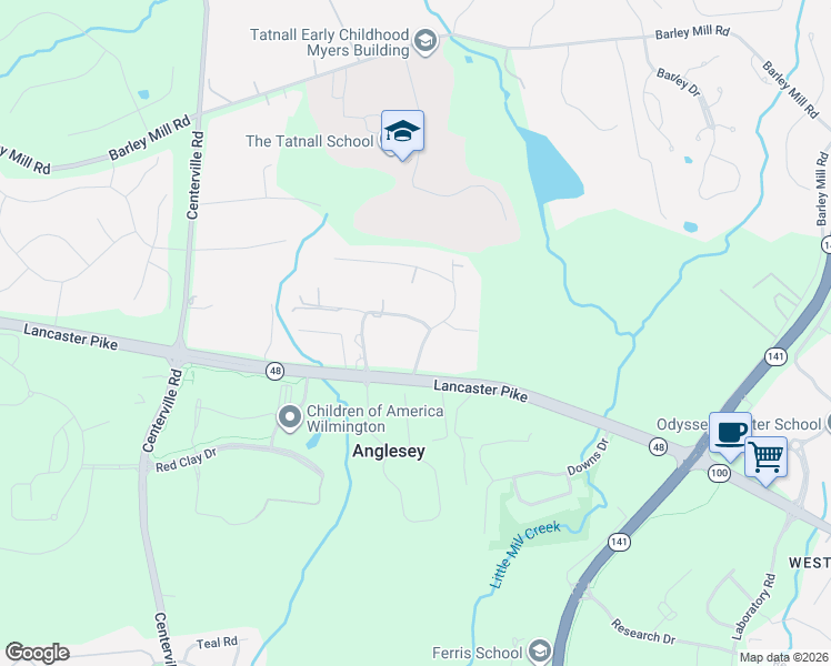 map of restaurants, bars, coffee shops, grocery stores, and more near 2A Courtney Road in Wilmington