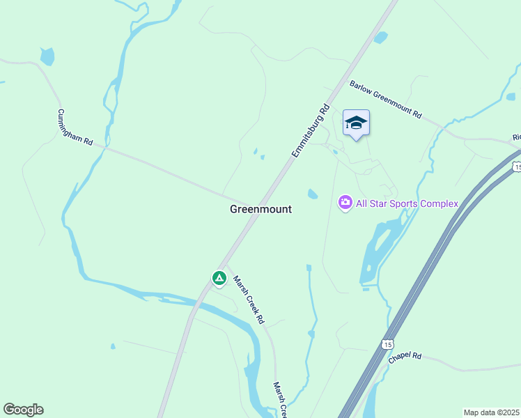 map of restaurants, bars, coffee shops, grocery stores, and more near 2681 Emmitsburg Road in Gettysburg