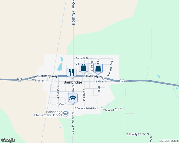 map of restaurants, bars, coffee shops, grocery stores, and more near in Bainbridge