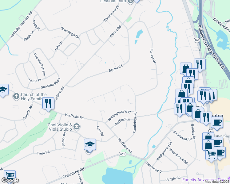 map of restaurants, bars, coffee shops, grocery stores, and more near 606 Carol Court in Washington Township