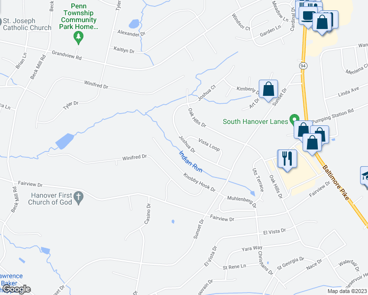 map of restaurants, bars, coffee shops, grocery stores, and more near 156 Joshua Drive in Hanover