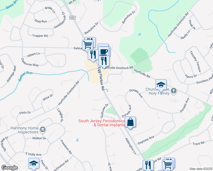 map of restaurants, bars, coffee shops, grocery stores, and more near 9 Rhonda Court in Washington Township