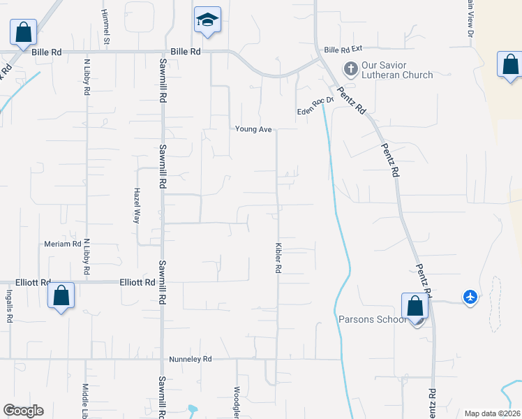 map of restaurants, bars, coffee shops, grocery stores, and more near 1647 Log Cabin Lane in Paradise