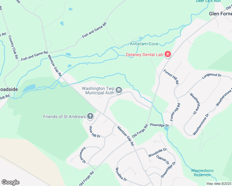 map of restaurants, bars, coffee shops, grocery stores, and more near 11351 Brookdale Drive in Waynesboro
