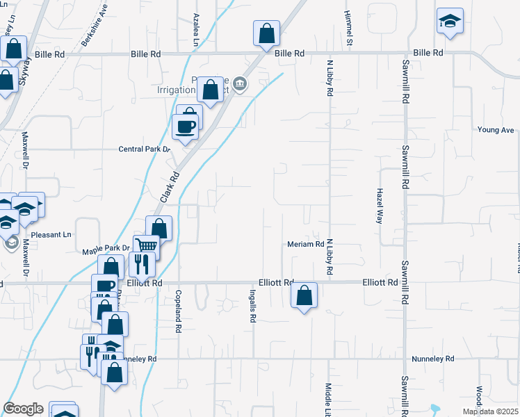 map of restaurants, bars, coffee shops, grocery stores, and more near 5971 Del Mar Avenue in Paradise
