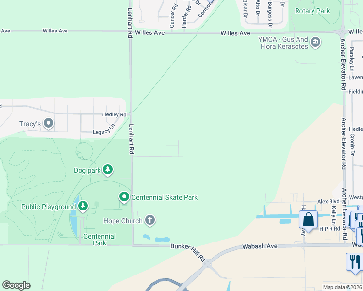 map of restaurants, bars, coffee shops, grocery stores, and more near 2600 Lenhart Road in Springfield