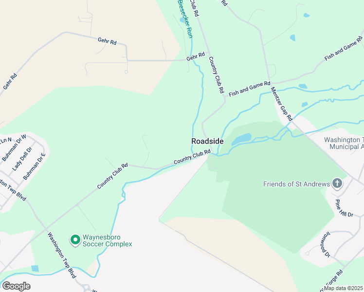 map of restaurants, bars, coffee shops, grocery stores, and more near 11071 Country Club Road in Waynesboro