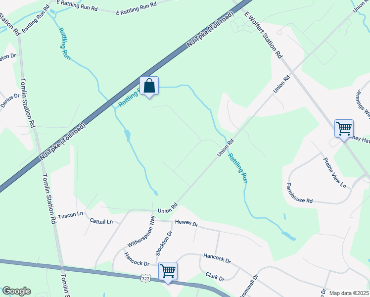 map of restaurants, bars, coffee shops, grocery stores, and more near 831 Middlesborough Way in Mickleton