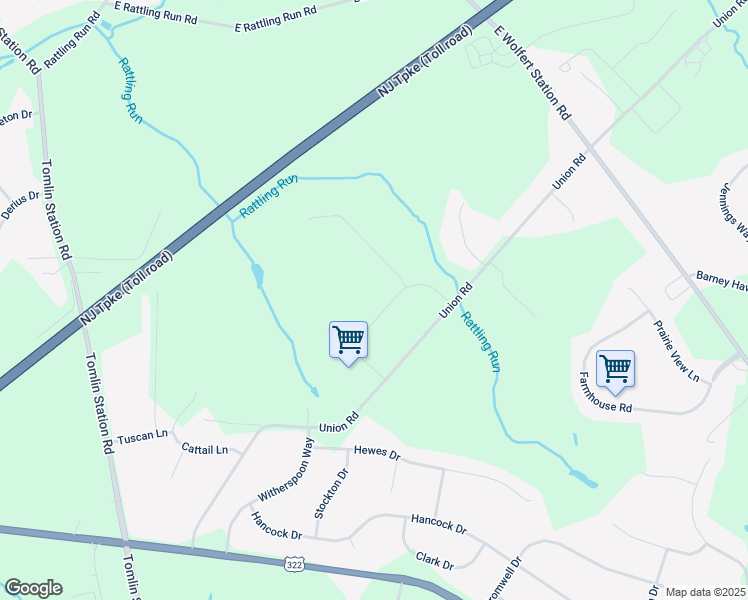 map of restaurants, bars, coffee shops, grocery stores, and more near 831 Middlesborough Way in Mickleton