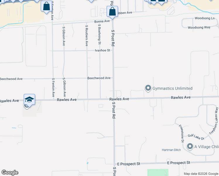 map of restaurants, bars, coffee shops, grocery stores, and more near 422 S Post Rd in Indianapolis