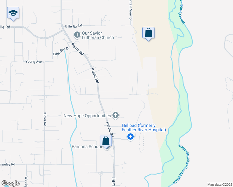 map of restaurants, bars, coffee shops, grocery stores, and more near 1868 Norwood Drive in Paradise