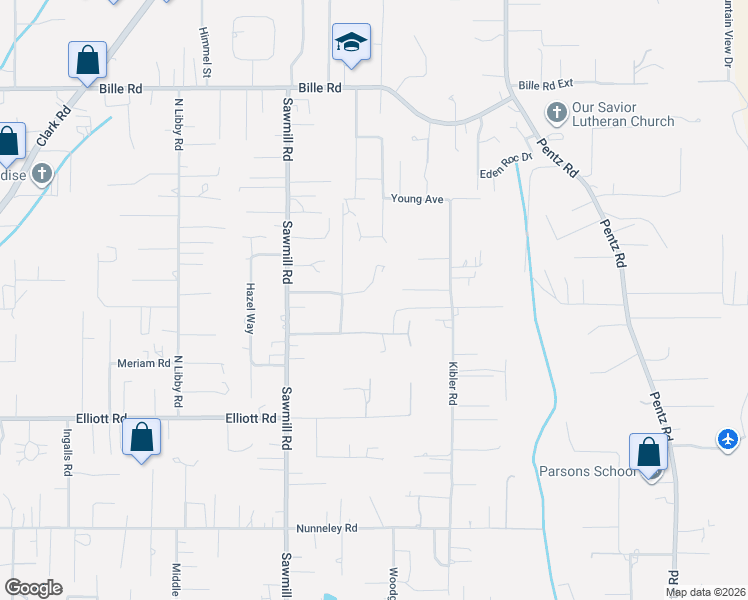 map of restaurants, bars, coffee shops, grocery stores, and more near 1600 Sawpeck Way in Paradise