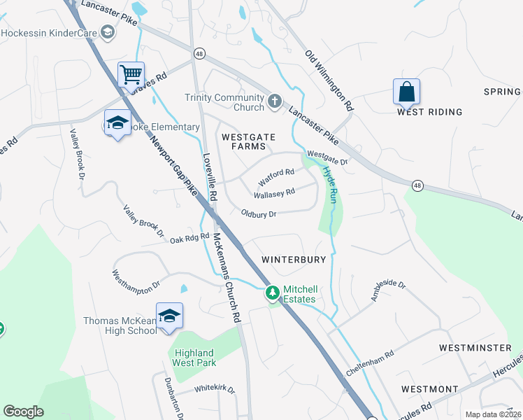 map of restaurants, bars, coffee shops, grocery stores, and more near 133 Oldbury Drive in Wilmington