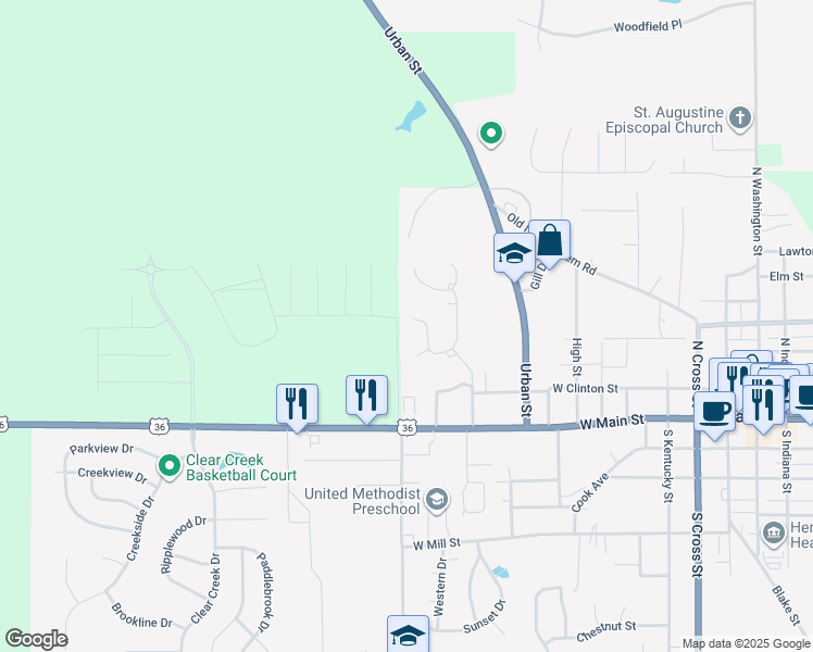 map of restaurants, bars, coffee shops, grocery stores, and more near 28 Round Hill Court in Danville