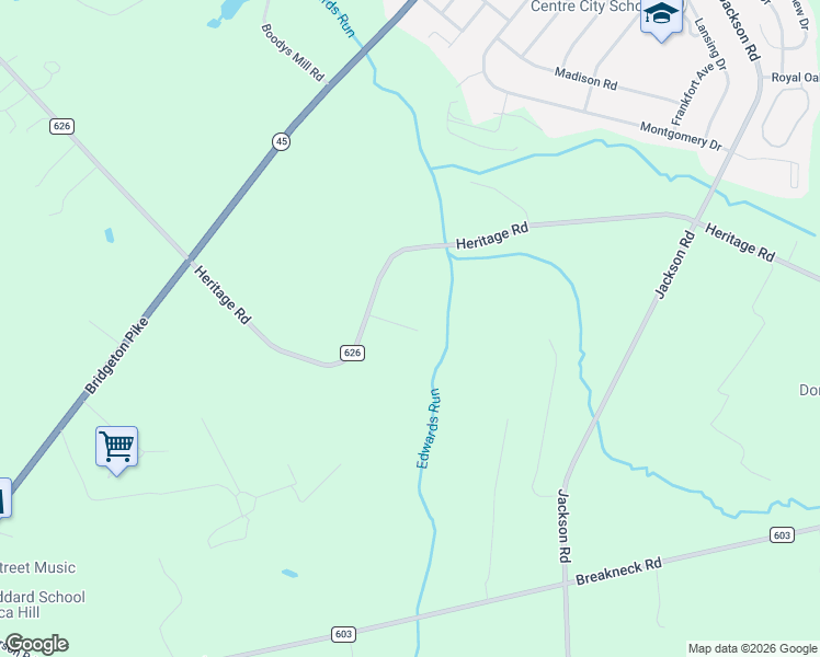 map of restaurants, bars, coffee shops, grocery stores, and more near 431 Heritage Road in Mantua Township