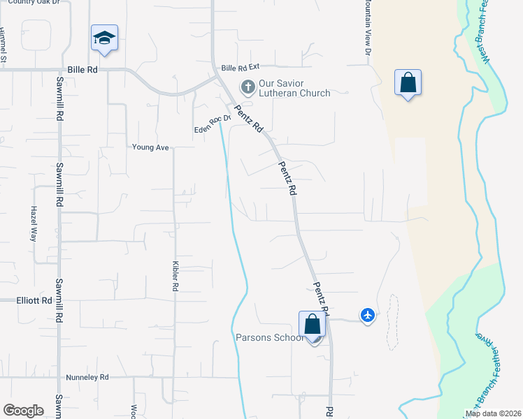 map of restaurants, bars, coffee shops, grocery stores, and more near 1789 Heynen Road in Paradise