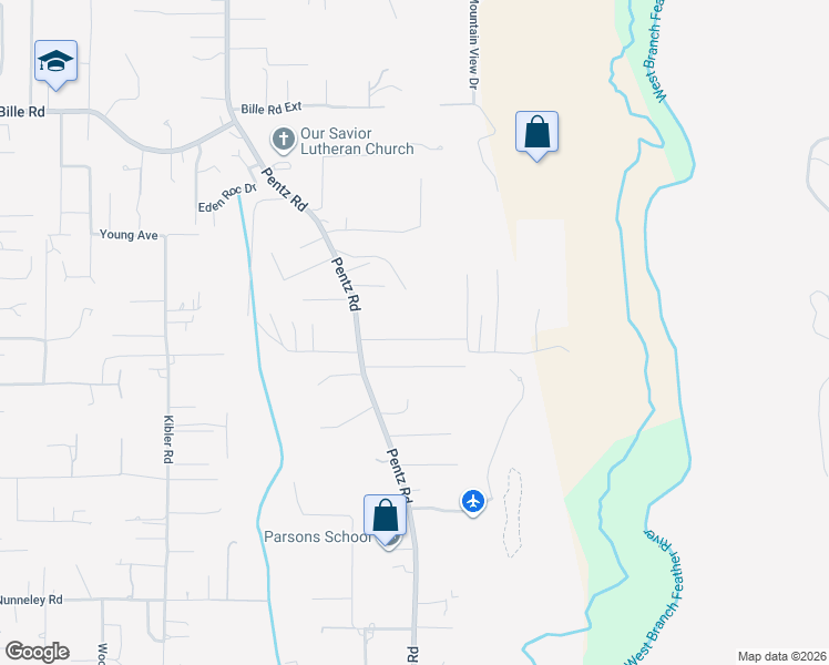 map of restaurants, bars, coffee shops, grocery stores, and more near 1867 Norwood Drive in Paradise