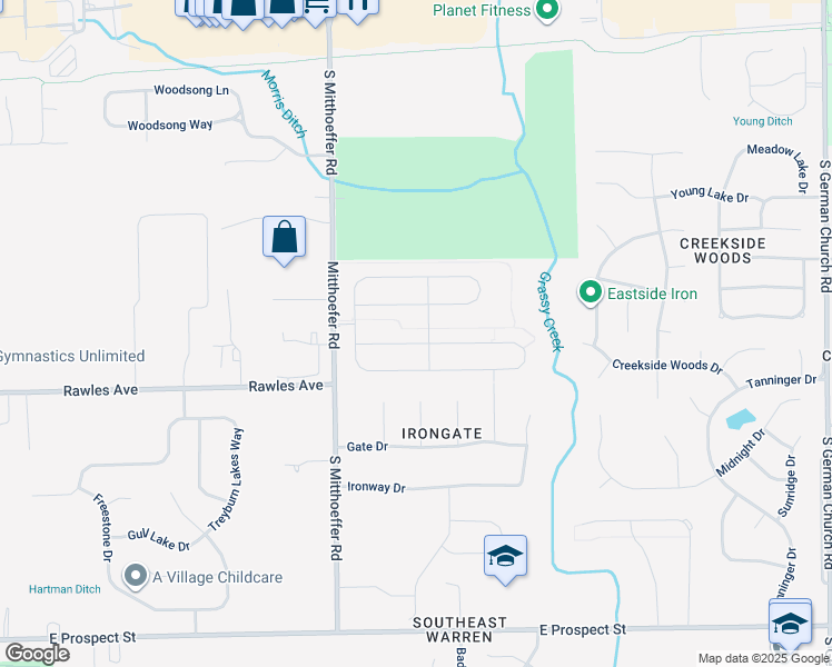 map of restaurants, bars, coffee shops, grocery stores, and more near 548 Ironstone Court in Indianapolis