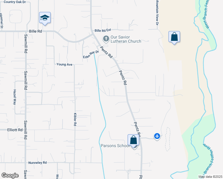 map of restaurants, bars, coffee shops, grocery stores, and more near 1771 Heynen Road in Paradise