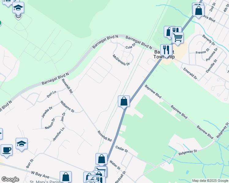 map of restaurants, bars, coffee shops, grocery stores, and more near 260 Hawthorne Lane in Barnegat Township