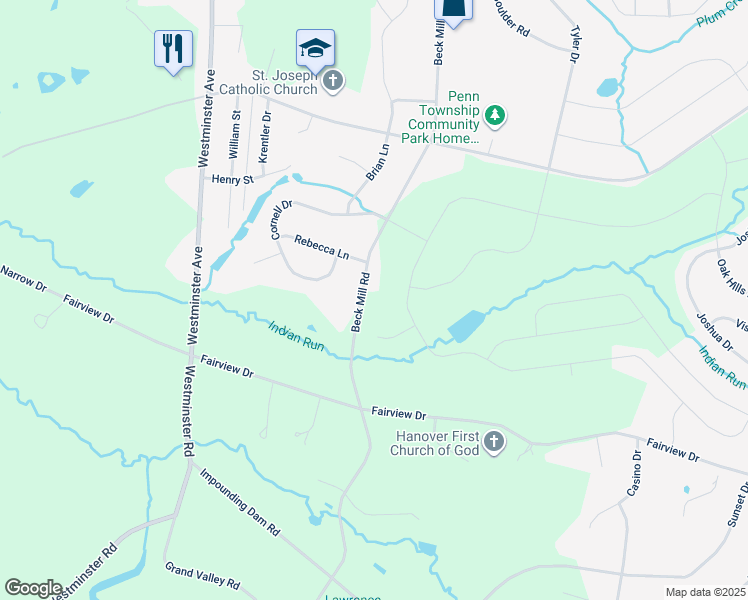 map of restaurants, bars, coffee shops, grocery stores, and more near 1480 Beck Mill Road in Hanover