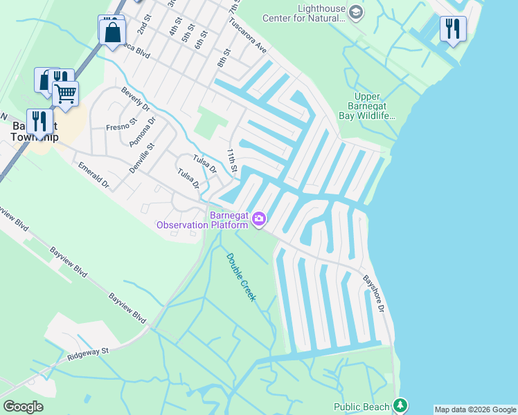 map of restaurants, bars, coffee shops, grocery stores, and more near 115 Irvington Road in Ocean Township