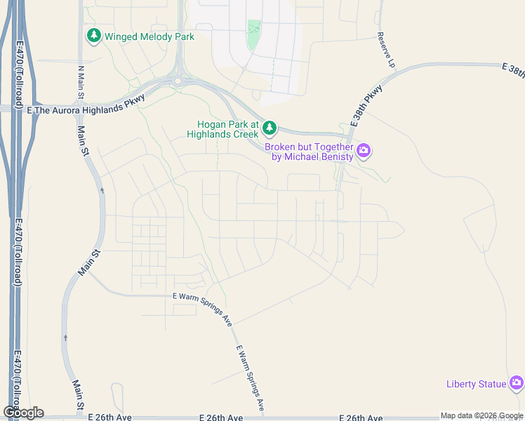 map of restaurants, bars, coffee shops, grocery stores, and more near 24534 East 34th Place in Aurora