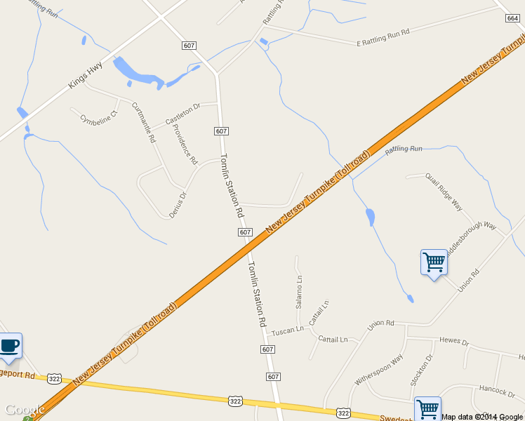 map of restaurants, bars, coffee shops, grocery stores, and more near 78 East Tomlin Station Road in Mickleton