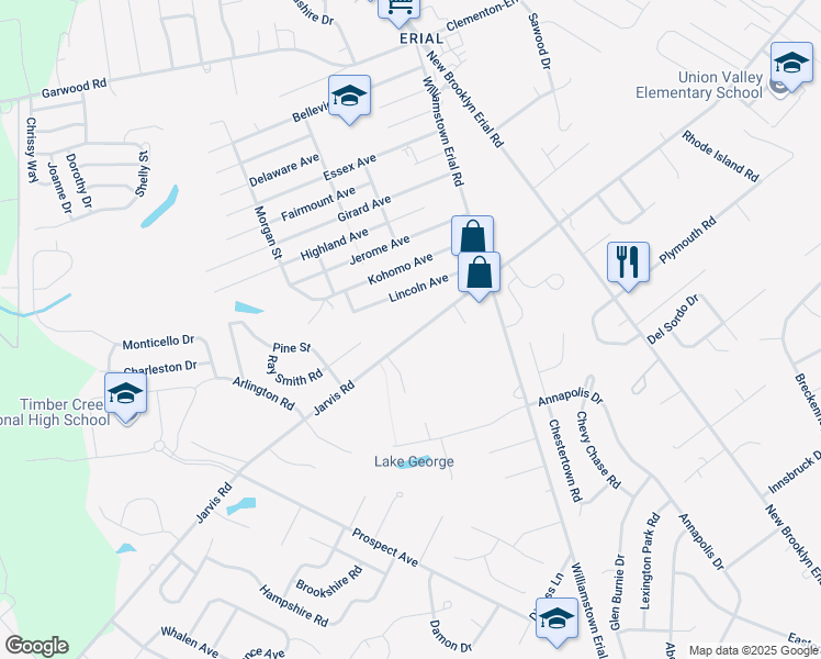 map of restaurants, bars, coffee shops, grocery stores, and more near 799 Jarvis Road in Gloucester Township