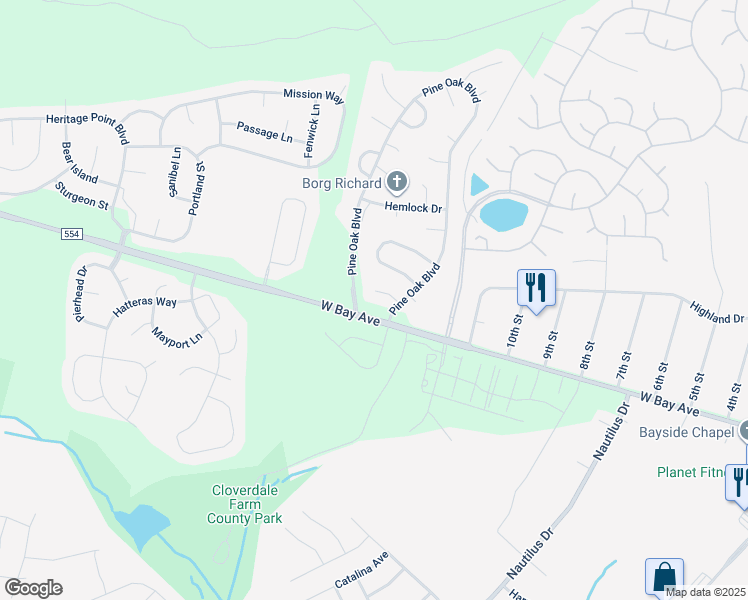 map of restaurants, bars, coffee shops, grocery stores, and more near 9 Ivy Court in Barnegat Township