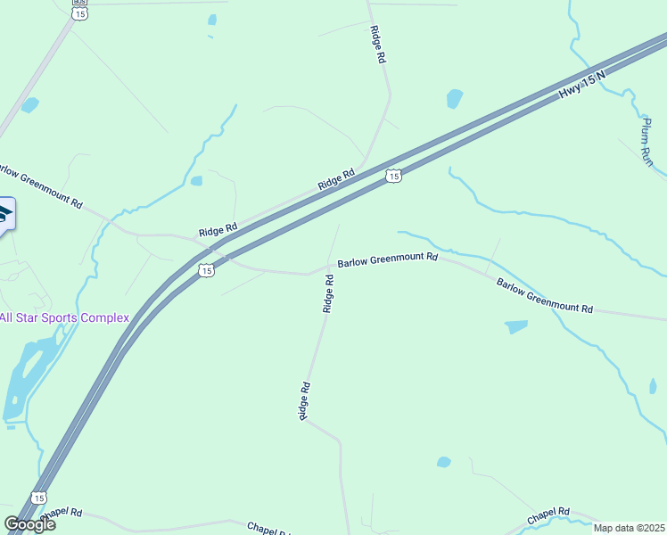 map of restaurants, bars, coffee shops, grocery stores, and more near 898 Ridge Road in Gettysburg